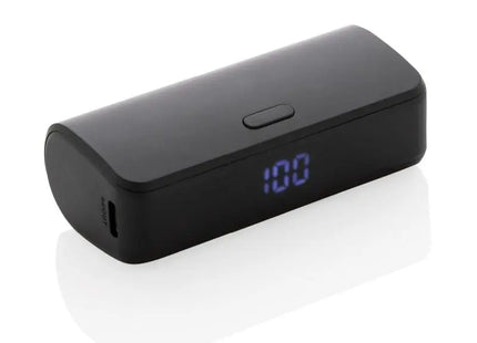 Schnelllade-Energie: FlashCharge 5000mAh Fast-Charge Powerbank aus RCS rPlastik – Schwarz TK Gruppe® Grosshandel 