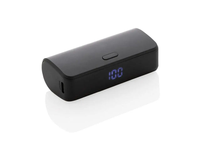 Schnelllade-Energie: FlashCharge 5000mAh Fast-Charge Powerbank aus RCS rPlastik – Schwarz TK Gruppe® Grosshandel 