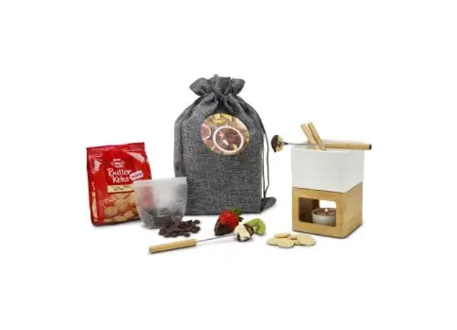 Schokoladenfondue-Set im praktischen Beutel – Genussvolle Momente TK Gruppe® Grosshandel 