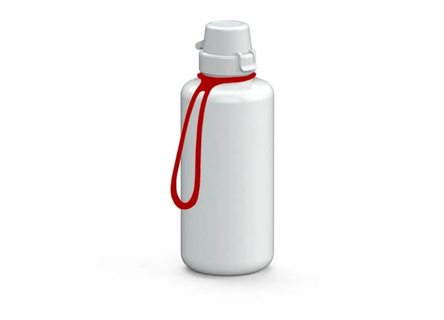 School Trinkflasche 1L mit Riemen, Reinweiß TK Gruppe® Grosshandel 