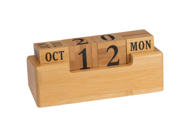 Schreibtischkalender aus Bambus - Eleganter und umweltfreundlicher Kalender für Büro und Zuhause TK Gruppe® Grosshandel 