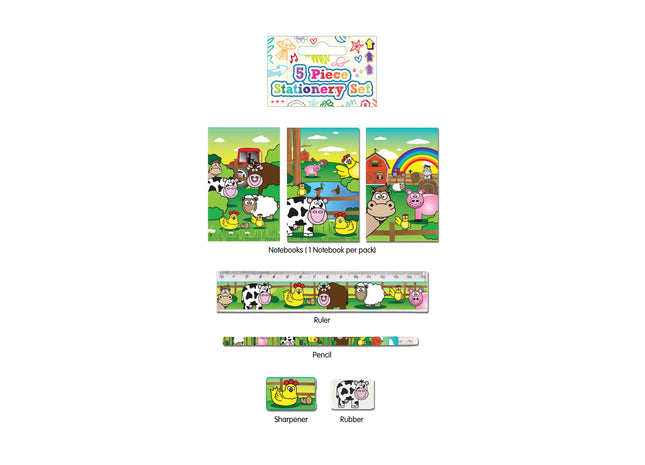 Schreibwaren-Set Bauernhof, 5-teilig - Kinder Schreibwaren TK Gruppe® Grosshandel 
