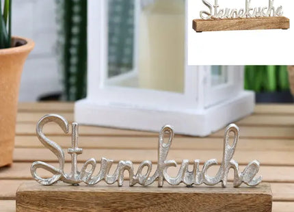 Schriftdekor, Sterneküche, silber, ca. 9cmH - Elegantes Highlight für kulinarische Räume TK Gruppe® Grosshandel 