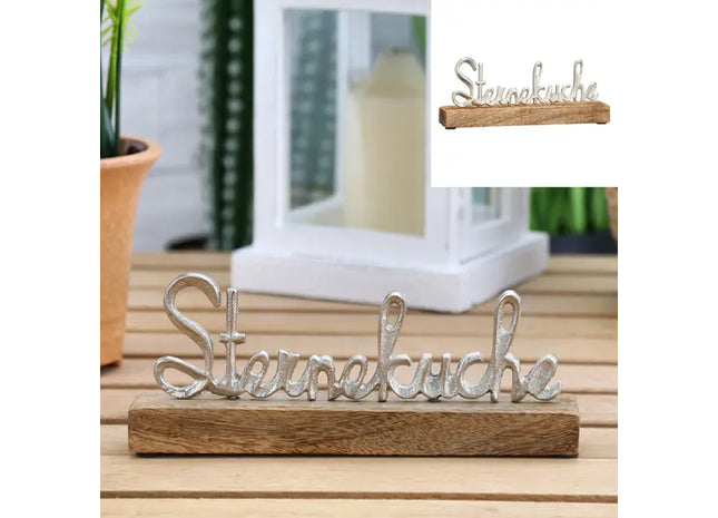 Schriftdekor, Sterneküche, silber, ca. 9cmH - Elegantes Highlight für kulinarische Räume TK Gruppe® Grosshandel 