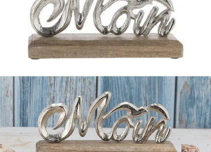 Schriftzug 'Moin' mit Möwe auf Standfuß, Silber, Breite ca. 23 cm – Elegante Küstendeko TK Gruppe® Grosshandel 