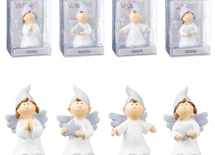 Schutzengel Figuren, 4 Stück, ca. 8cm Hoch - Schützend, Handgefertigt, Dekorative Engel TK Gruppe® Grosshandel 