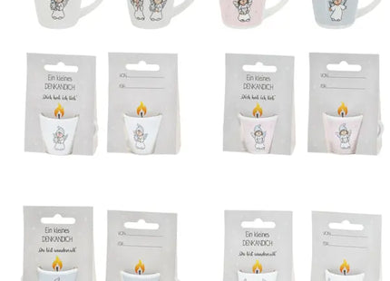 Schutzengel Mini-Kerzentassen, 4er-Set, ca. 5x7 cm TK Gruppe® Grosshandel 