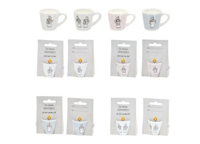 Schutzengel Mini-Kerzentassen, 4er-Set, ca. 5x7 cm TK Gruppe® Grosshandel 