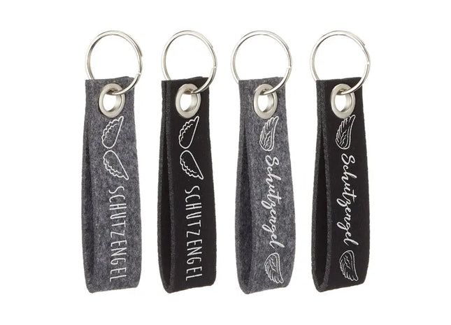 Schutzengel Schlüsselband aus Filz, 4er Set, bedruckt, ca. 10cm – Ideal als Geschenk TK Gruppe® Grosshandel 