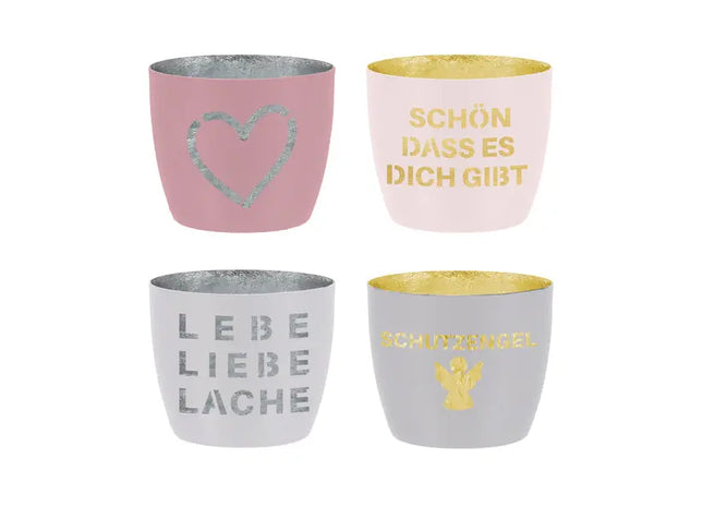 Schutzengel-Windlichter Set, 4 Stück, ca. 10x9 cm - Spirituelle Dekorationslichter TK Gruppe® Grosshandel 