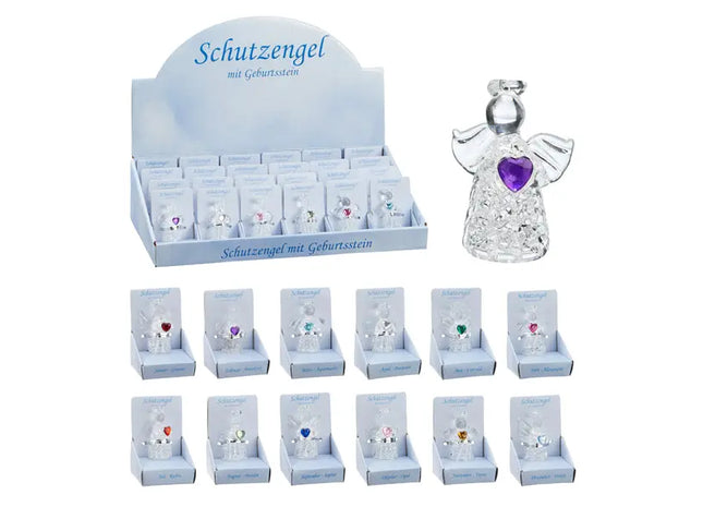 Schutzengel mit Geburtssteinen, 24er Set im Display – Spirituelle Geschenke TK Gruppe® Grosshandel 