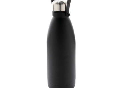 Schwarz 1,5L Großvolumige RCS-Recycled Vakuum-Edelstahlflasche TK Gruppe® Grosshandel 