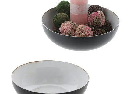 Vintage Schale: Große runde Dekoschale, antik Stil in Weiß/Schwarz - 30cmD TK Gruppe® Grosshandel 