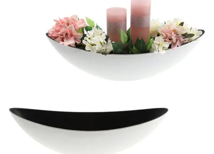 Vintage Schale: Große ovale Dekoschale, antik Stil in Weiß/Schwarz - 55x14x18cm TK Gruppe® Grosshandel 