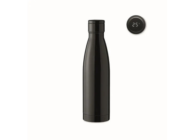 Schwarz BELO LUX 500ml Isolierflasche mit Temperaturanzeige TK Gruppe® Grosshandel 