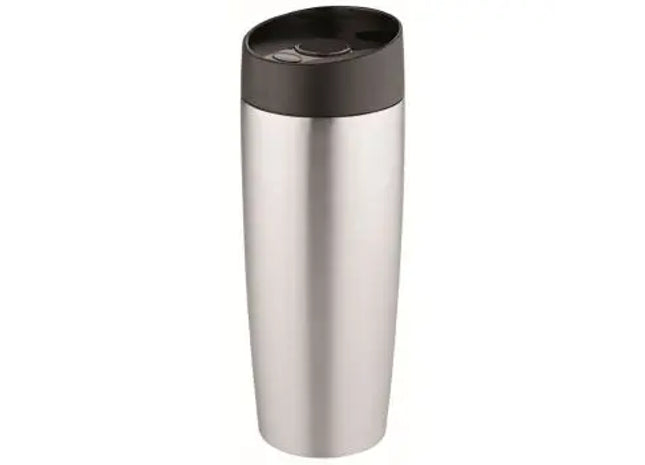Metmaxx CremaExtensaMetallica Thermobecher 380ml - Silber/Schwarz - Eleganter Isolierbecher TK Gruppe® Grosshandel 