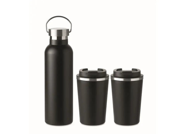 Schwarz HELSINKI SET Doppelwandiges Edelstahl-Set TK Gruppe® Grosshandel 