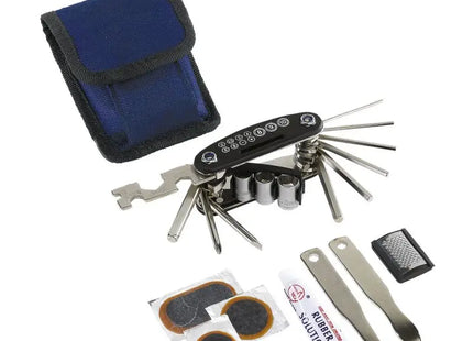 Fahrrad-Multitool ON TOUR - Blau/Schwarz - Kompakt, Vielseitig und Robust für Fahrrad-Reparaturen TK Gruppe® Grosshandel 