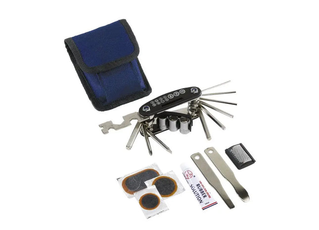 Fahrrad-Multitool ON TOUR - Blau/Schwarz - Kompakt, Vielseitig und Robust für Fahrrad-Reparaturen TK Gruppe® Grosshandel 