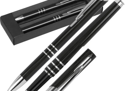 Schwarz Kugelschreiber- und Rollerball-Set - Elegantes Schreibduo TK Gruppe® Grosshandel 