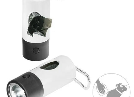 Hundegassi-Taschenlampe - Weiß/Schwarz - Praktisch, Kompakt und Leistungsstark für Spaziergänge TK Gruppe® Grosshandel 