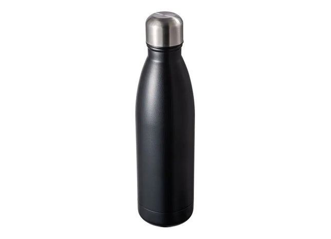Schwarz-Silberne NIZZA Thermotrinkflasche, elegant & funktional TK Gruppe® Grosshandel 