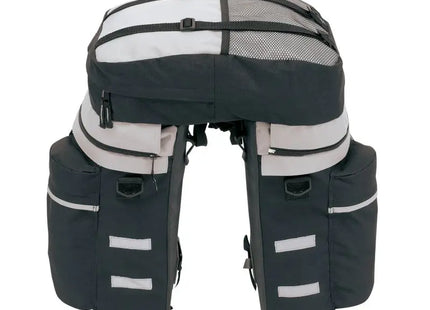 Fahrrad-Packtaschenset 3-teilig - Grau/Schwarz - Wasserdicht, Robust und Vielseitig für Pendler TK Gruppe® Grosshandel 