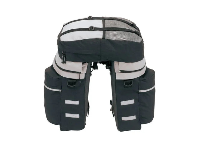 Fahrrad-Packtaschenset 3-teilig - Grau/Schwarz - Wasserdicht, Robust und Vielseitig für Pendler TK Gruppe® Grosshandel 