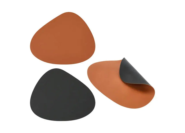 Tischset PVC Stone, Karamell/Schwarz – Stilvolle Tischmatte | Strapazierfähige PVC Stone Tischdekoration TK Gruppe® Grosshandel 