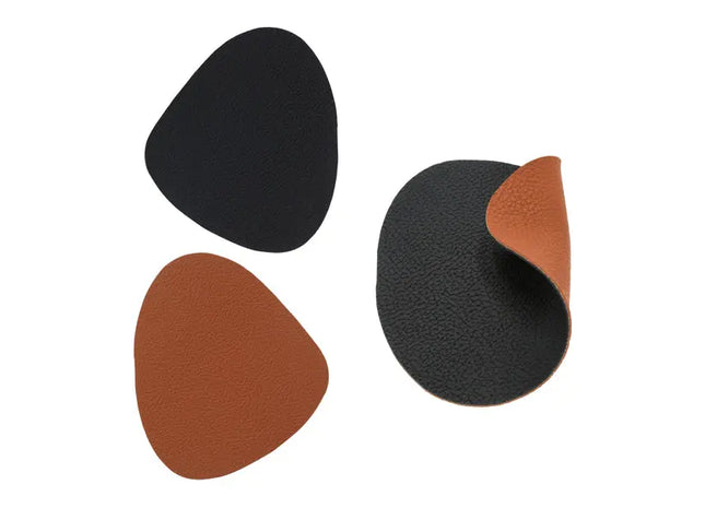 Untersetzer PVC Stone, Karamell/Schwarz – Strapazierfähige Tischmatte | Stilvolle PVC-Getränkeuntersetzer TK Gruppe® Grosshandel 