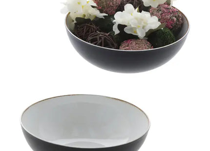 ProduktDekorative Schale, Rund, Antik Weiß/Schwarz, Klein, ca. 20 cm Durchmesser TK Gruppe® Grosshandel 