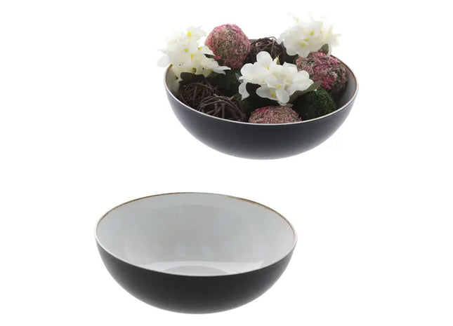 ProduktDekorative Schale, Rund, Antik Weiß/Schwarz, Klein, ca. 20 cm Durchmesser TK Gruppe® Grosshandel 