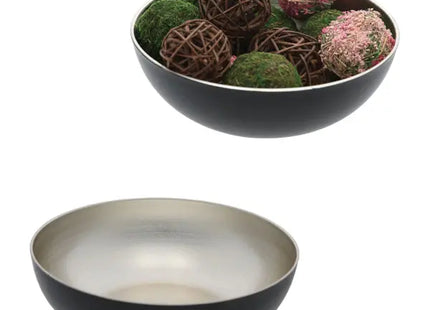 Elegante Runde Schale, Champagner/Schwarz, Klein, ca. 20cm Durchmesser - Stilvolles Wohnaccessoire TK Gruppe® Grosshandel 