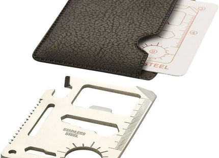 Vielseitige Saki Taschen Werkzeugkarte mit 15 Funktionen - Silber/Schwarz: Praktisch, Kompakt, Robust TK Gruppe® Grosshandel 