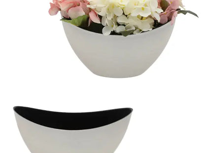 ProduktKleine Ovale Dekoschale in Silber/Schwarz, ca. 24x10x14 cm TK Gruppe® Grosshandel 