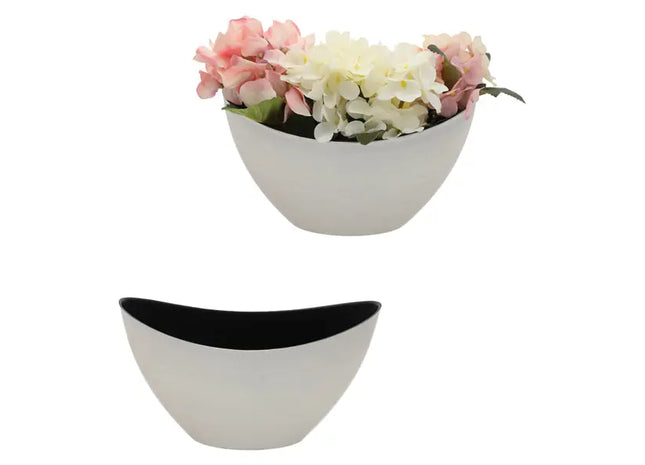 ProduktKleine Ovale Dekoschale in Silber/Schwarz, ca. 24x10x14 cm TK Gruppe® Grosshandel 