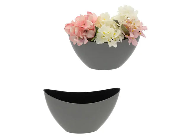 ProduktGroße Ovale Dekoschale in Grau/Schwarz, ca. 29x12x18 cm TK Gruppe® Grosshandel 