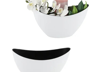 ProduktGroße Ovale Dekoschale in Weiß/Schwarz, ca. 29x12x18 cm TK Gruppe® Grosshandel 