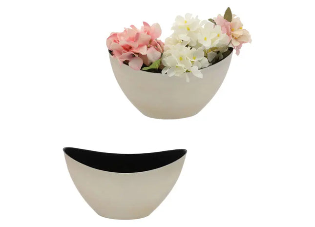 ProduktGroße Ovale Dekoschale in Champagner/Schwarz, ca. 29x12x18 cm TK Gruppe® Grosshandel 