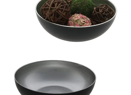 ProduktGroße Runde Dekoschale in Silber/Schwarz, ca. 30 cm Durchmesser TK Gruppe® Grosshandel 