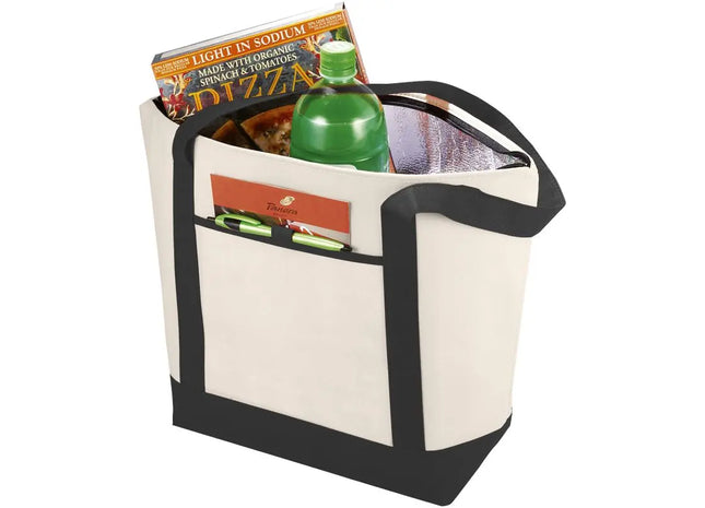 Lighthouse Non Woven Kühltasche, 21L, Natur/Schwarz, nachhaltig TK Gruppe® Grosshandel 