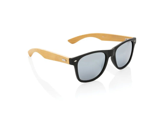 Schwarze Bambus-Sonnenbrille mit RCS-Recyclingkunststoff TK Gruppe® Grosshandel 