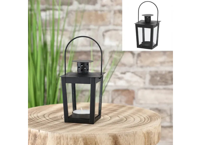 Schwarze Deko-Laterne, Kompaktmaß 7x11 cm TK Gruppe® Grosshandel 