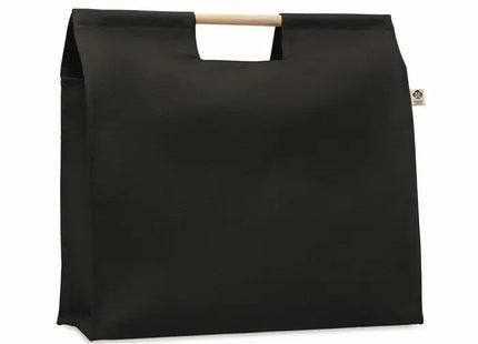 Schwarze Einkaufstasche Organic Canvas MERCADO TOP – Nachhaltig, stilvoll, robust, geräumig TK Gruppe® Grosshandel 