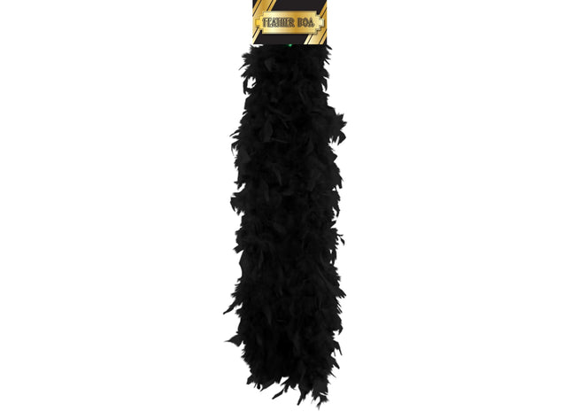 Schwarze Federboa 150 cm – Elegantes Accessoire für Kostüm & Party TK Gruppe® Grosshandel 