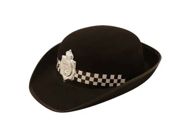 Schwarze Filz-Polizeifrau-Mütze für Erwachsene | Klassische Polizeimütze TK Gruppe® Grosshandel 