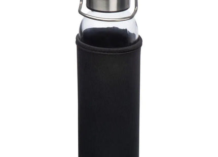 Schwarze Glasflasche mit Neoprenschutz, 600ml - Elegant & Sicher TK Gruppe® Grosshandel 