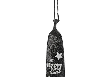 Schwarze Glitzerkrawatte für Silvester, Funkelndes Party-Accessoire - 100 Zeichen TK Gruppe® Grosshandel 