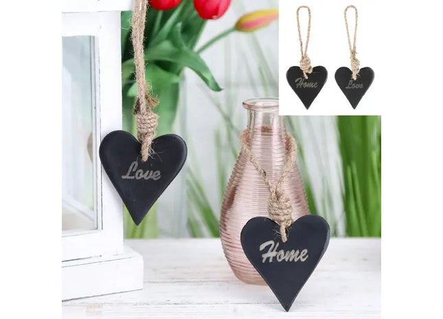 Schwarze Herz-Haken, 2er-Set, Klein, ca. 8cmH: Stilvolle Wanddekoration für ordentliche Aufbewahrung TK Gruppe® Grosshandel 