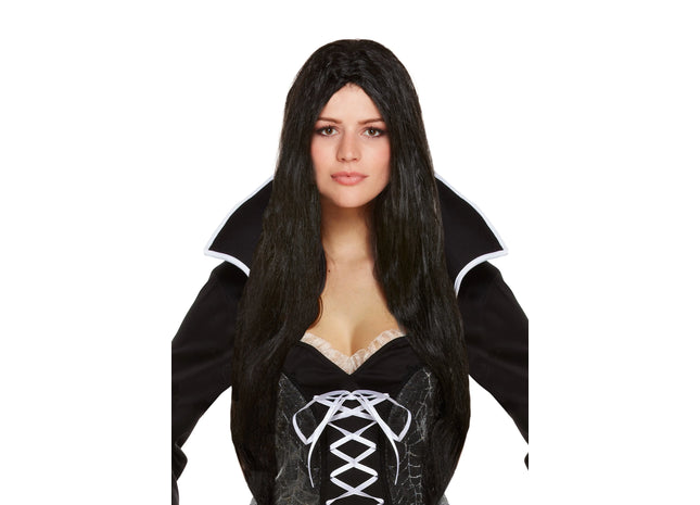 Schwarze Hexenperücke lang – 65 cm, 130 g, Zubehör für Halloween-Kostüme TK Gruppe® Grosshandel 